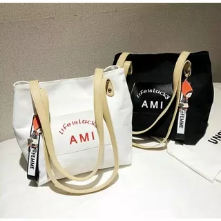 Tote Bag AMI / Tote Bag Korean Style / Tote Bag Terbaru Termurah / Tas Bahu Wanita / Women Shoulder Bag