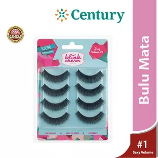 Blink Charm Eyelashes Sexy Volume #1 - 4 Pairs / Bulu Mata Palsu / Lentik Hitam Tebal