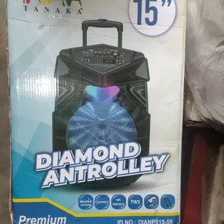Speaker Trolley(Portable) Tanaka Premium Diamond Antrolley 15 / 15 inch (Bonus 2 buah mic)