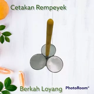 Cetakan peyek/rempeyek stainles 8 cm 3 lubang untuk membuat peyek tipis