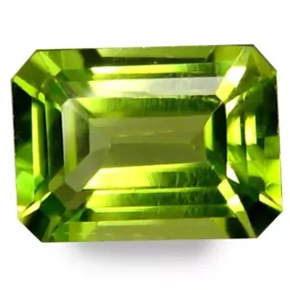 Batu Peridot Natural NTE Persegi Facet Emerald Cut Green Olivine 8x6x4mm