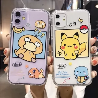 Casing TPU iPhone 12 mini SE 2020 12 11 Pro Max X XS Max XR 6 6s 7 8 Plus Yellow Pikachu transparent phone case