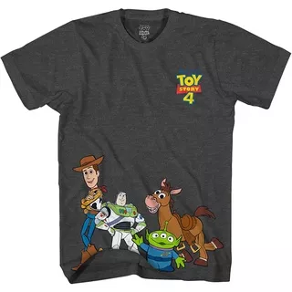 Baju anak Disney Pixar Toy Story 4 Woody Buzz Movie Disneyland World Tee Mens Funny Men`s Graphic T-Shirt