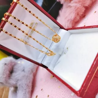 Set Kalung Titanium  Dior Perhiasan Wanita Lapis Emas  Luxury Jewelry 248L