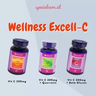 Wellness Excell-C 300mg Vitamin C QUERCETIN BETA GLUCAN Vit C Imun Booster 30 tablet Excell C