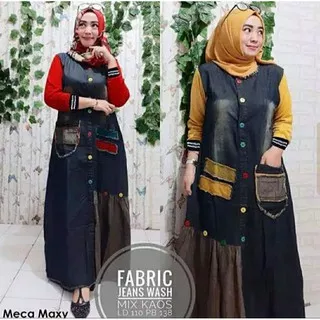 GAMIS JEANS KANCING / Grosir gamis jeans BUSUI