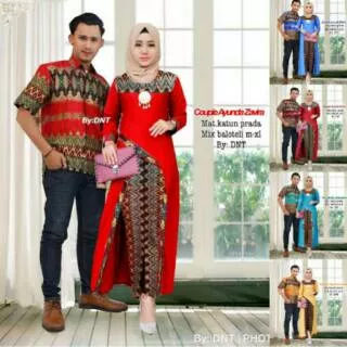 Couple Ayunda Zavira Setelan Batik Sarimbet Baju Pesta Busana Muslim Modern Modis Trend