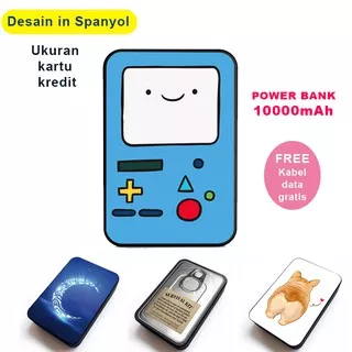 Mini Powerbank Kapasitas Real 10000mAh Fast Charging 2.1A Terbaik Original asli animasi power bank