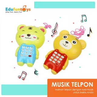 Edufuntoys - CARTOON MUSIC PHONE - Mainan Telpon/ mainan bayi musik/ mainan handpon/ telepon