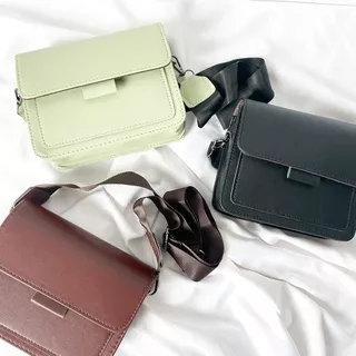 slingbag simply elegant black brown green TAS SLEMPANG BAHU SHOULDER BAG IMPORT KOREA CHINAREADY COD JKT..