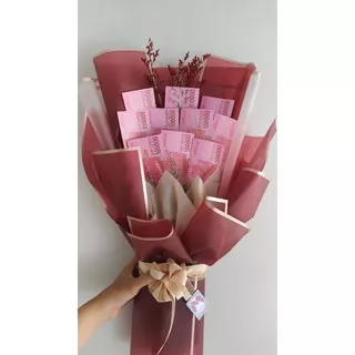 Bouquet Uang (Rupiah) Pecahan 100rb  /  Money Hand Bouquet  /  Graduation Bouquet   / Wedding Bouquet