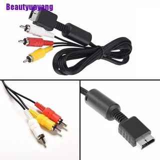 [Beautyupyang] Multi Out Av Cord Video/Audio Cable 3 Rca Flat For Playstation Ps Ps2 Ps3