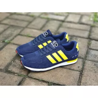 Adidas Neo City Racer Navy list yellow - Sepatu Adidas Neo Grade Ori Quality