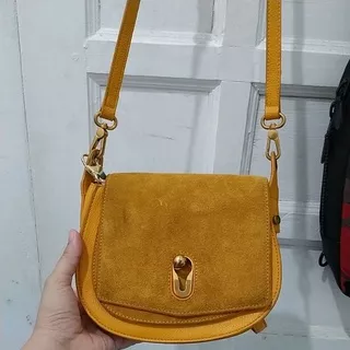 preloved slingbag tote bag selempang fashion murah tas kain unik tengkorak yellow kuning