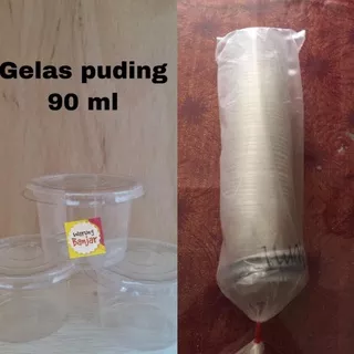 Gelas Puding Mika 90ml isi 50 Cup Puding 90ml  Cup Agar agar Cup Saos 90ml