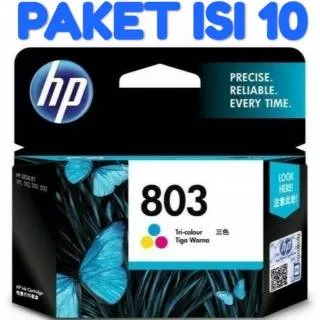 Cartridge Tinta HP 803 Tri Color (Colour) Original (PAKET ISI 10)
