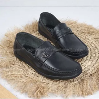 GIO CARDIN DM 506 HITAM - SEPATU CASUAL PRIA KULIT SAPI ASLI VELLANIPALMER