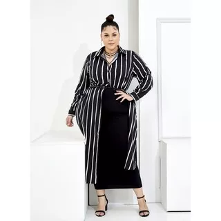 Curva Fabulous - V2 - Curva Bf Shirt - Striped Shirt Dress