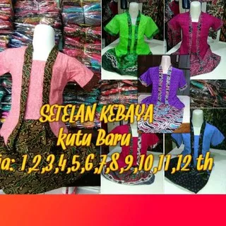 Grosiran Murah KUTU BARU ANAK USIA 1,2,3,4,5,6,7,8,9,10,11,12 TAHUN SETELAN KEBAYA BATIK 