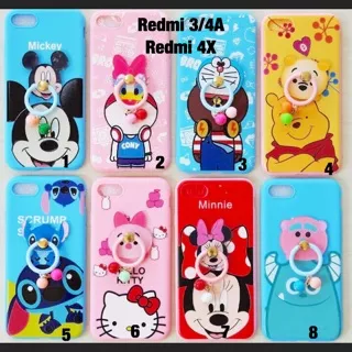 Softcase disney ring Xiaomi Redmi 3 4A Redmi 4X minnie mickey stitch kitty pooh sulley MURAH