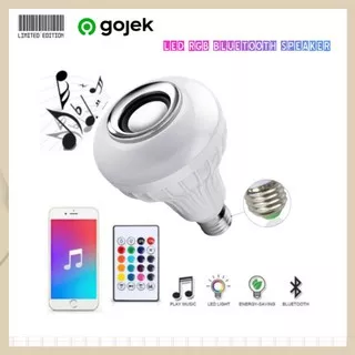 Bola Lampu LED Musik Speaker RGB Bohlam Remote Control Bluetooth Wireless 12 Watt - Smart LED RGB