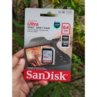 SDHC 64GB SD Card 64GB Sandisk Ultra Class 10 UHS-1 Speed 120MB/s - GARANSI 10 TAHUN