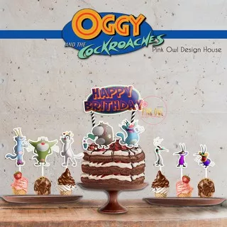 Oggy and the Cockroaches Cake Topper