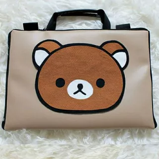 Tas Laptop Rilakkuma Mocca Kulit 10-17 Inch Softcase Notebook Cover Macbook Wanita Lucu Bear Beruang