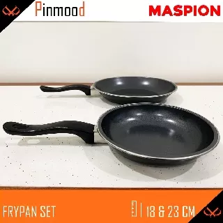 MASPION TEFLON FRYPAN SET 2 IN 1 : 18 & 23 CM PAKET TEPLON ISI 2 -  FRY PAN WAJAN ANTI LENGKET MURAH