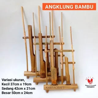 Angklung alat musik tradisional bambu ukuran kecil sedang besar
