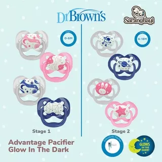 Dr Browns Advantage Pacifier Glow In The Dark Empeng Soother Bayi