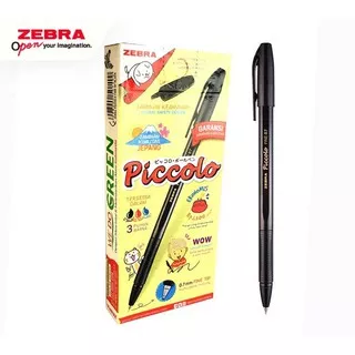 Ballpoint Piccolo Zebra 0.7 mm / Ballpoint Semi Gel Ink Zebra / Ballpoint Tutup Hitam 0.7 mm