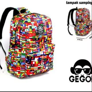 Tas Ransel Motif Bendera Gegoh - Tas Ransel Fullprint Motif Bendera Terbaru - Tas Ransel Brand Gegoh