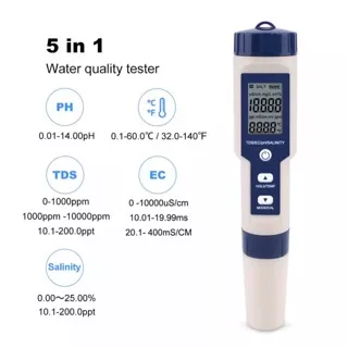 EZ-9909 5 in 1 Salinity TDS EC Temperature PH Meter Water Quality Tester Monitor