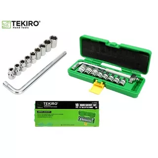 TEKIRO Kunci Sok Set 1/2 6 PT  8 - 24mm Set 10 pcs / Hand Socket Set 10pcs Box Plastik
