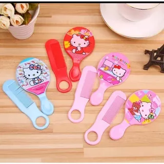 cermin gagang | cermin sisir | cermin Hello Kitty|Cermin Mickey Mouse