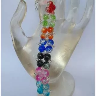 Gelang kristal swarovski rainbow light - gelang korea - gelang fashion