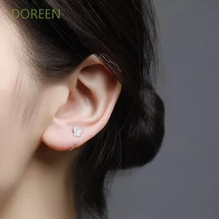 DOREEN Simple Women Stud Earrings Elegant Fashion Jewelry Korean Style Earrings Trendy Flower Cute Butterfly Star Alloy Hoop Earrings