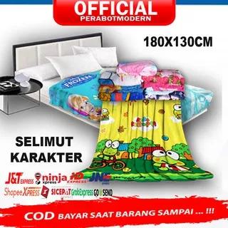 [ COD ] Best Charlie Selimut Bulu Super Lembut Karakter Anak - Multicolour uk 180x130