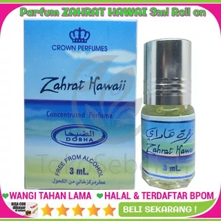Parfum ZAHRAT HAWAI 3ml Dobha BPOM Original - Minyak Wangi Arab Non Alkohol -Minyak Wangi Sholat COD