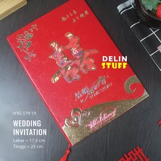 Undangan Pernikahan Perkawinan Sangjit Shuang Xi / Wedding Invitation / Cover Undangan Pernikahan HARD COVER / Wedding Stuff