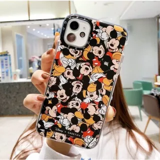 Case Anti Crack Double Color IPhone 7 Plus 8 Plus X Xs XR 11 Pro Max 12 Pro Max Softcase TPU Gambar Cute Micky Mouse