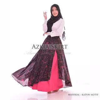 Rok Payung Panjang Muslimah Maxi Azkia Umbrella Skirt Katun  Lapis Furing