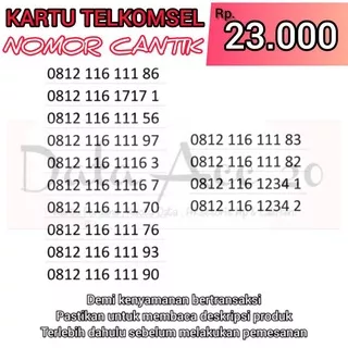 Kartu Perdana Nomor Cantik Simpati Telkomsel - Nocan Murah Simpati - Promo