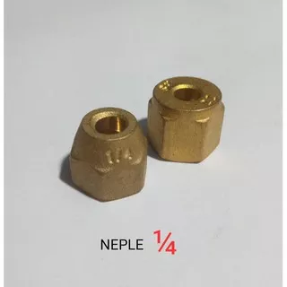 Nut Nepel Neple Pipa Tembaga AC 1 per 4 Tebal