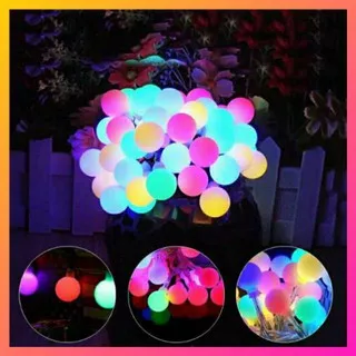 Lampu Tumblr LED 10 Meter Anggur Bola RGB Bulat Warna Warni Lampu Natal Lampu Hias LED RGB Twinkle L