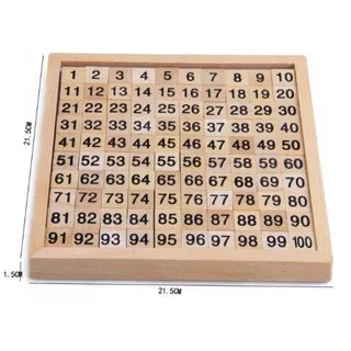 TweedySub - Papan Kayu Montessori 1-100 - Montessori Apparatus 1-100 Board