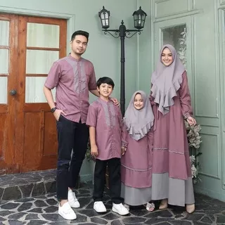 SET FAMILY COUPLE LEBARAN ATAMIYA (Sudah Free Hijab) Baju Muslim  || Couple Gamis Seragam Lebaran 2022