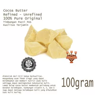 COCOA BUTTER 100gram MURAH ASLI ORIGINAL Unrefined Cocoa Butter 100 gram