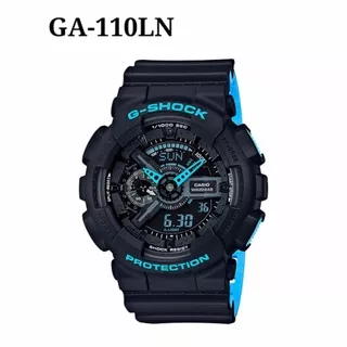 Jam Casio G Shock GA-110LN-1A Black Blue Gshock GA-110 GA110 Ori BM